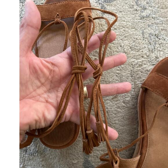 FRYE Miranda Suede‎ Gladiator Sandals Size 8 Nutmeg Cork Platform Boho Hippie - Picture 10 of 10